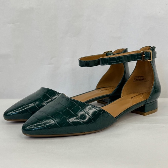 Comfort View Loucia Womens Green Alligator Pattern Ankle Strap Shoes 11WW - Picture 3 of 14